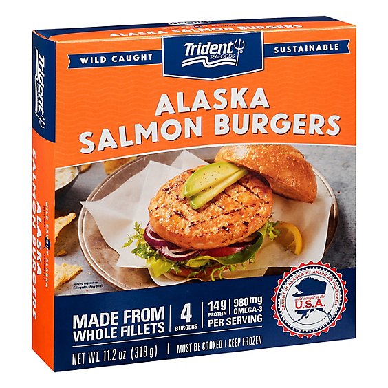 Trident Seafoods Salmon Burgers Alaskan 4 Count - 11.2 Oz