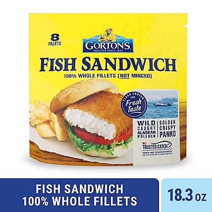 Gortons Fish Fillets 100% Real Wild Caught Fish Sandwich 8 Count - 18.3 Oz - Image 2