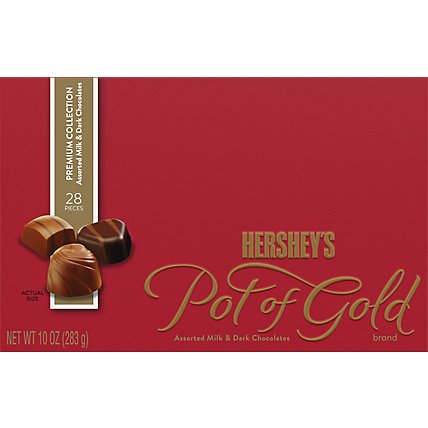 HERSHEYS Pot Of Gold Premium Collection Chocolates Milk & Dark Assorted Box - 10 Oz - Image 2