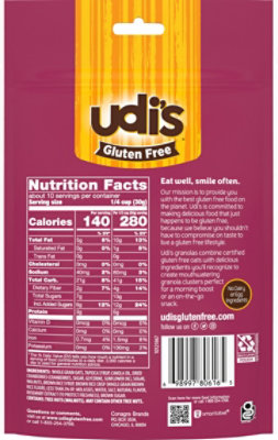 Udis Gluten Free Granola Simple Cranberry - 12 Oz - Image 6