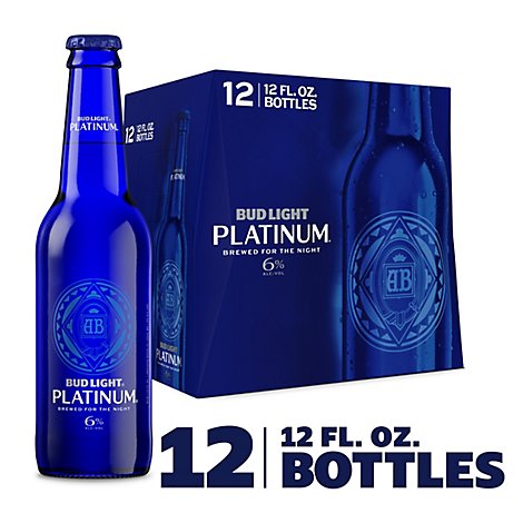 Bud Light Beer Bottle Platinum - 12-12 Fl. Oz.