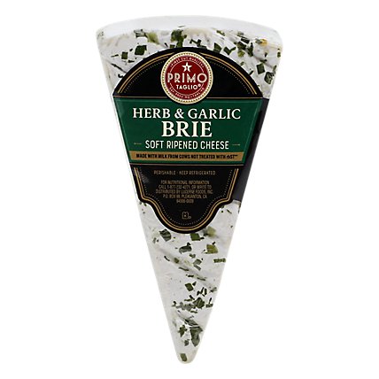 Primo Taglio Herb Brie With A Hint Of Garlic Wedge - 0.50 Lb - Image 1