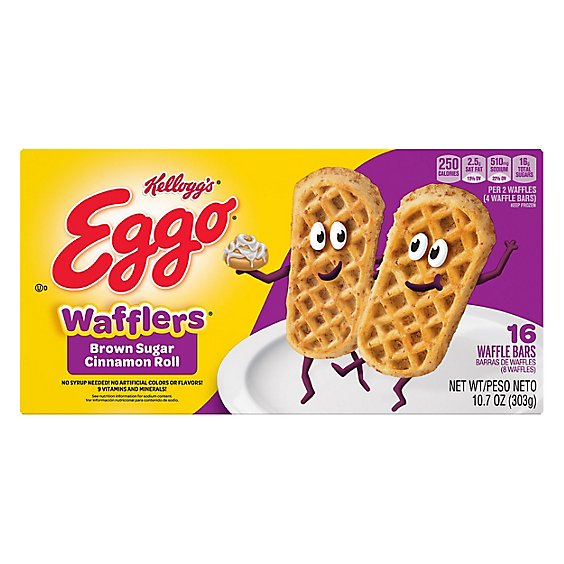 Eggo Wafflers Frozen Waffles Brown Sugar Cinnamon Roll Easy Breakfast - 10.7 Oz