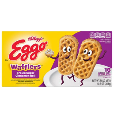 Eggo Wafflers Frozen Waffles Brown Sugar Cinnamon Roll Easy Breakfast - 10.7 Oz