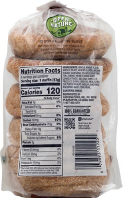 Open Nature English Muffins 100% Whole Wheat - 12 Oz - Image 6