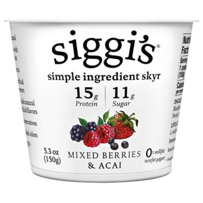 siggi's Mixed Berries And Acai Icelandic Skyr Nonfat Yogurt - 5.3 Oz - Image 3