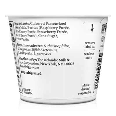 siggi's Mixed Berries And Acai Icelandic Skyr Nonfat Yogurt - 5.3 Oz - Image 3