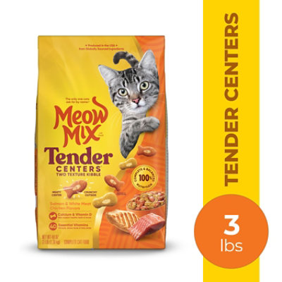 Meow Mix Tender Centers Cat Food Dry Salmon & White Meat Chicken - 3 LB - Image 1