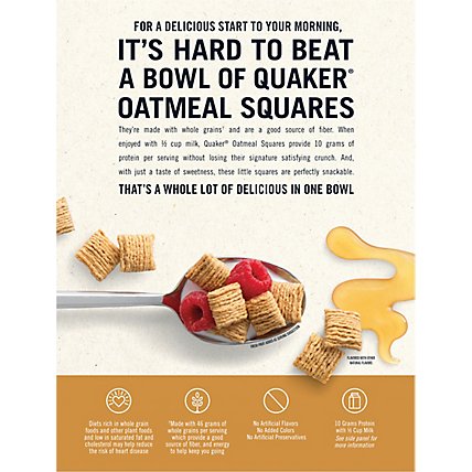 Quaker Cereal Oatmeal Squares Honey Nut - 14.5 Oz - Image 6