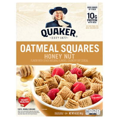 Quaker Cereal Oatmeal Squares Honey Nut 14 5 Oz Vons