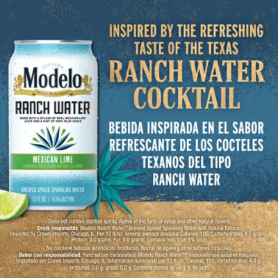 Modelo Ranch Water Spiked Sparkling Water 4.5% ABV Can - 6-12 Fl. Oz. - Image 3