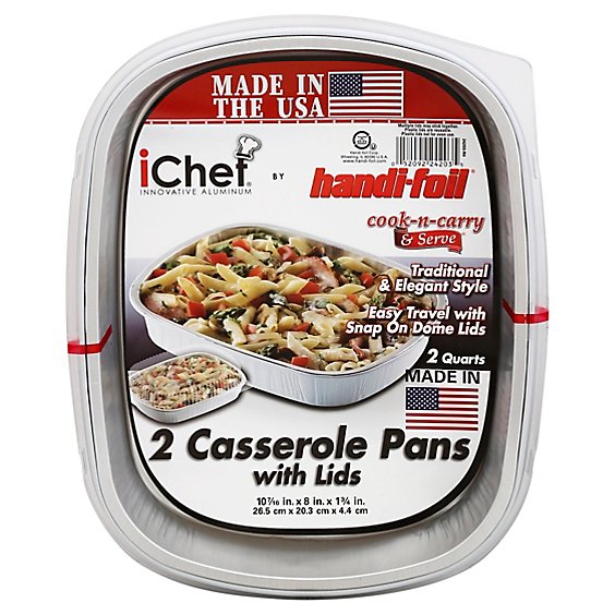 Handi-foil iChef Casserole Pans With Lids - 2 Count