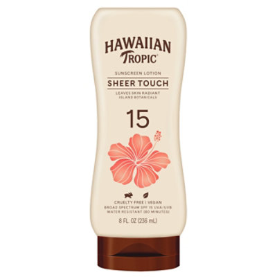 Hawaiian Tropic Sheer Touch Lotion Sunscreen Ultra Radiance Broad Spectrum SPF 15 - 8 Fl. Oz. - Image 1