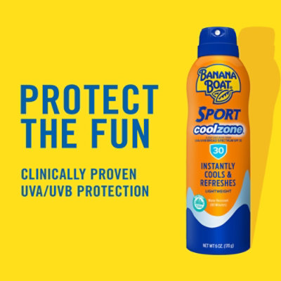 Banana Boat Sport Cool Zone Broad Spectrum SPF 30 Clear Sunscreen Spray - 6 Oz - Image 2