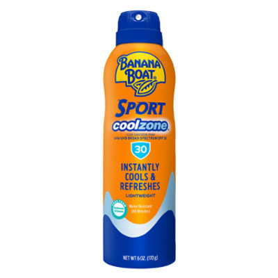 Banana Boat Sport Cool Zone Clear Broad Spectrum SPF 30 Sunscreen Spray - 6 Oz