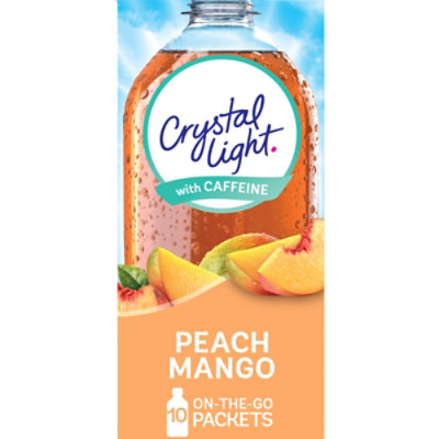 Crystal Light Peach Mango Naturally Flavored Powdered Drink Mix with Caffeine - 10 Count - Image 1
