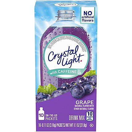 Crystal Light Grape Naturally Flavored Powdered Drink Mix with Caffeine Packets - 10 Count - Image 5