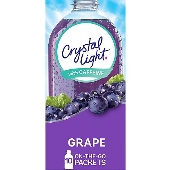 Crystal Light Drink Mix On-The-Go Packets with Caffeine Grape - 10-0.11 Oz