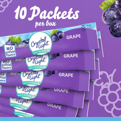 Crystal Light Grape Naturally Flavored Powdered Drink Mix with Caffeine Packets - 10 Count - Image 7