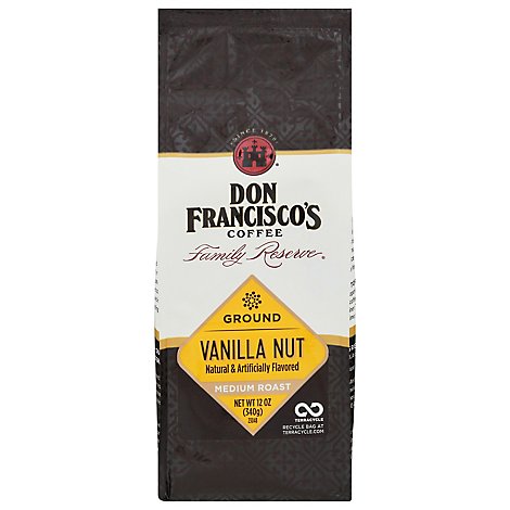 Don Franciscos Coffee Family Reserve Coffee Ground Medium Roast Vanilla Nut - 12 Oz