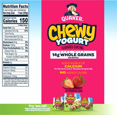 Quaker Chewy Yogurt Granola Bars Strawberry - 5-1.23 Oz - Image 6