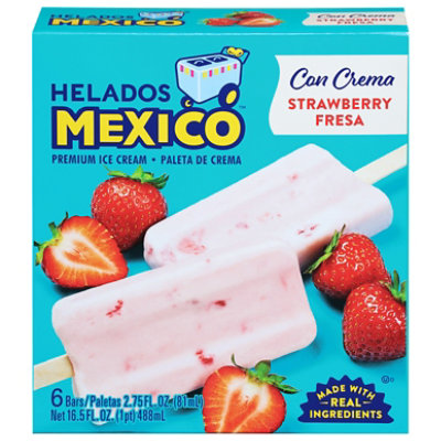 Helados Mexico Fresa Strawberry Premium Ice & Paleta De Crema Bar All Natur - 18 Fl. Oz. - Image 3