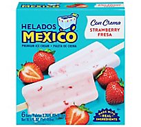 Helados Mexico Fresa Strawberry Premium Ice & Paleta De Crema Bar All Natur - 18 Fl. Oz.