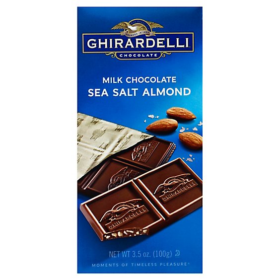 Ghirardelli Chocolate Milk Chocolate Sea Salt Almond - 3.5 Oz