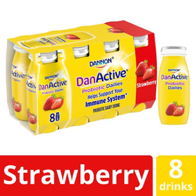 Dannon DanActive Probiotic Dairy Drink Strawberry - 8-3.1 Fl. Oz.