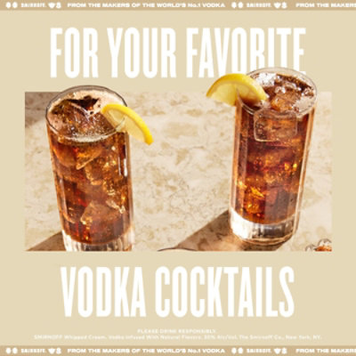 Smirnoff Vodka Infused With Natural Flavors Whipped Cream Bottle - 750 Ml - Image 4