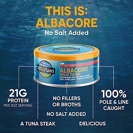 Wild Planet Tuna Albacore Wild No Salt Added - 5 Oz - Image 3