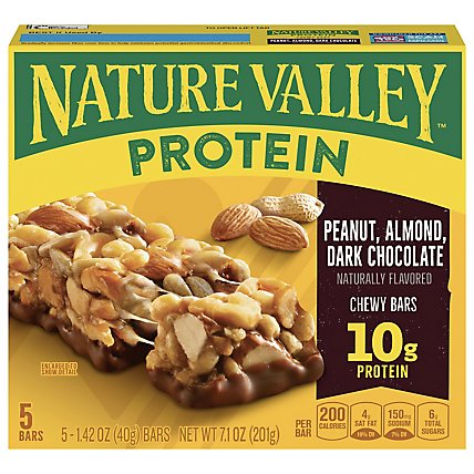 Nature Valley Protein Bars Chewy Peanut Almond & Dark Chocolate - 7.1 Oz - Image 1