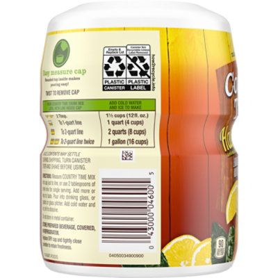 Country Time Half & Half Lemonade Iced Tea Naturally Flavored Powdered Drink Mix Canister - 19 Oz