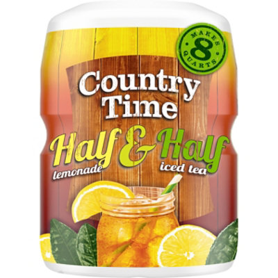 Country Time Half & Half Lemonade Iced Tea Naturally Flavored Powdered Drink Mix Canister - 19 Oz - Image 1