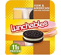 Lunchables Ham & American Cheese Cracker Stackers Snack Kit with Chocolate Cookies Tray - 3.4 Oz