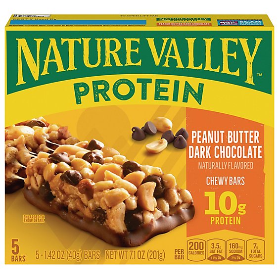 Nature Valley Protein Bars Chewy Peanut Butter Dark Chocolate - 5-1.42 Oz