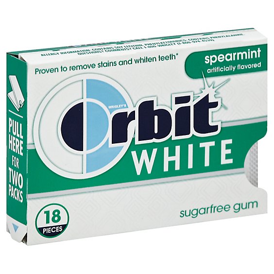 Orbit Gum White Spearmint Sugarfree - 18 Count