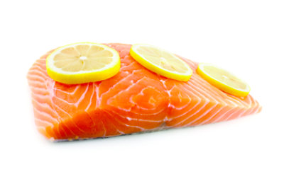 Seafood Counter Fish Salmon Inland Salmon Bourbon 5 Oz Portion Service Case