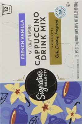 Signature SELECT Coffee Pods Single Serve Cappuccino Drink Mix French Vanilla - 12 Count - Image 5
