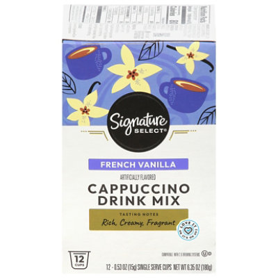 Signature SELECT Coffee Pods Single Serve Cappuccino Drink Mix French Vanilla - 12 Count - Image 1