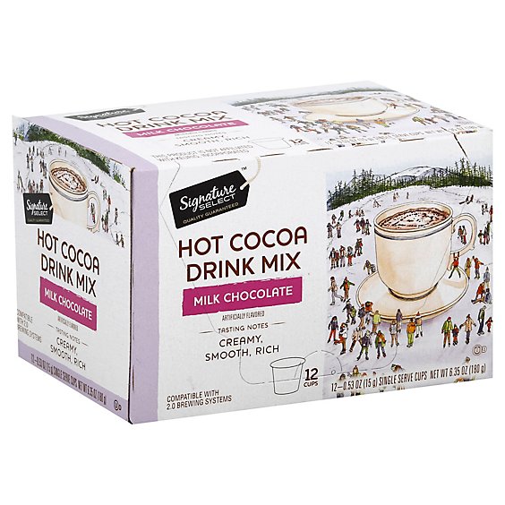 Signature SELECT Cocoa Hot Pods Milk Chocolate - 12-0.53 Oz