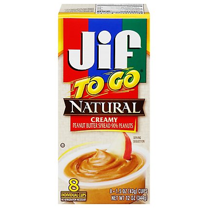 Jif To Go Natural Peanut Butter Creamy Low Sodium - 8-1.5 Oz - Image 3