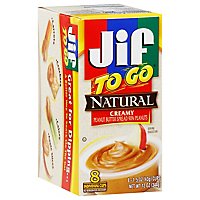 Jif To Go Natural Peanut Butter Creamy Low Sodium - 8-1.5 Oz - Image 1