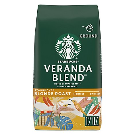 Starbucks Veranda Blend 100% Arabica Blonde Roast Ground Coffee Bag - 12 Oz