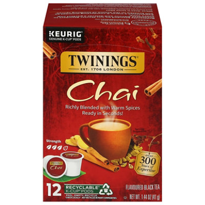 Twinings of London Black Tea K-Cup Pods Chai - 12-0.12 Oz