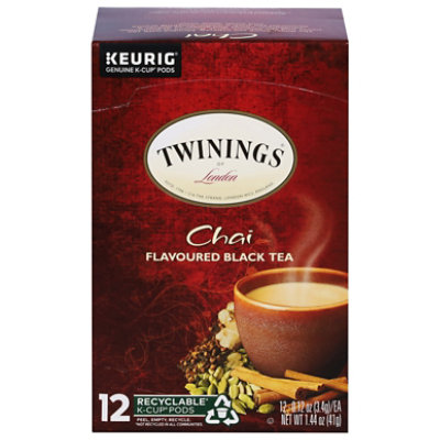 Twinings of London Black Tea K-Cup Pods Chai - 12-0.12 Oz