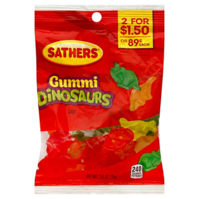 Sathers Gummi Dinosaurs Candy - 2.65 Oz