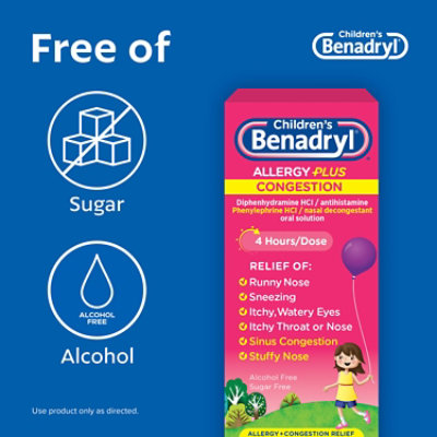 Benadryl Childrens Allergy Sinus Grape Flavored Liquid 4 Fl. Oz. pavilions