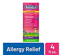 Benadryl Childrens Allergy & Sinus Grape Flavored Liquid - 4 Fl. Oz.