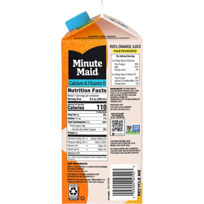 Minute Maid Juice Premium Orange Original Calcium & Vitamin D Cartons - 59 Fl. Oz. - Image 2